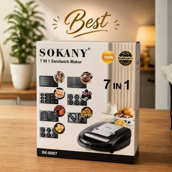 Sokany 7 in 1 Sandwich Maker SK-B907 750W
