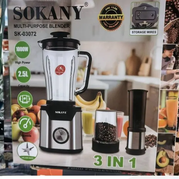 Sokany Blender 1000W, 2.5L 3in1 SK-03072