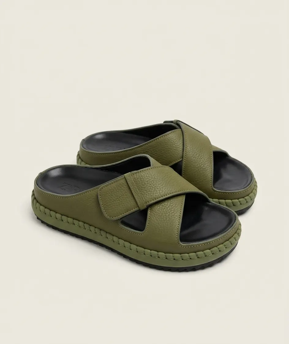 Green Classic Premium Slip-On Sandals